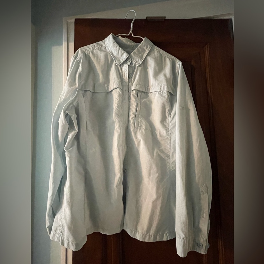LL Bean sunblock shirt. Light blue. Women’s XL.